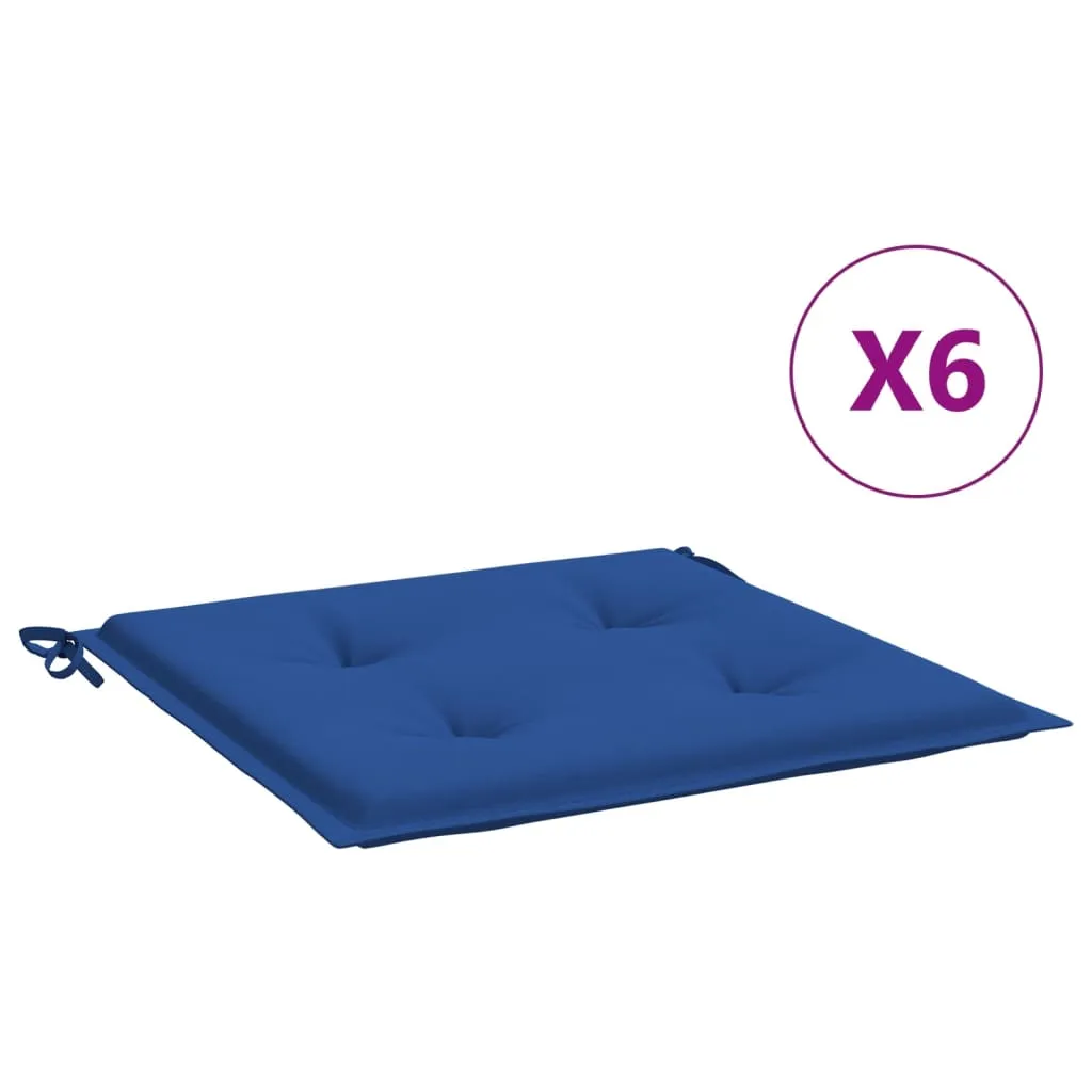 vidaXL Cuscini per Sedia 6 pz Blu Reale 40x40x3 cm in Tessuto Oxford