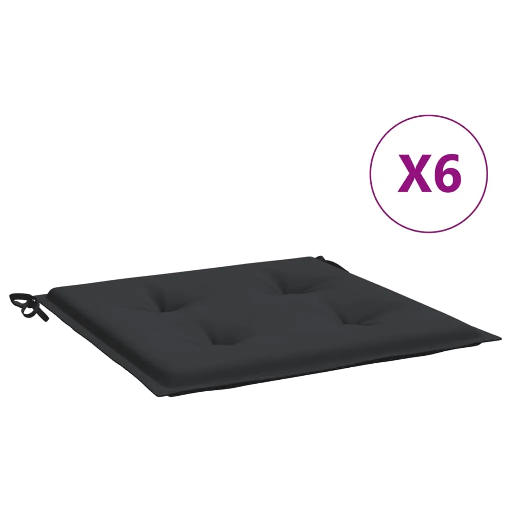 vidaXL Cuscini per Sedia 6 pz Neri 50x50x3 cm in Tessuto Oxford