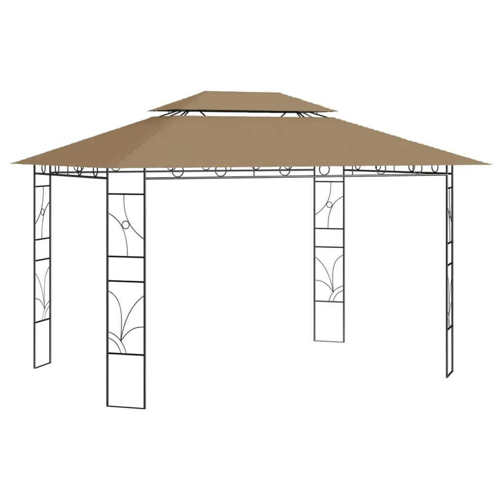 vidaXL Gazebo 4x3x2,7 m Grigio Talpa 160 g/m²