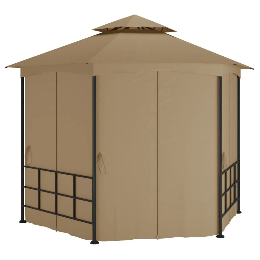 vidaXL Gazebo con Pareti Laterali 3,1x2,7 m Tortora