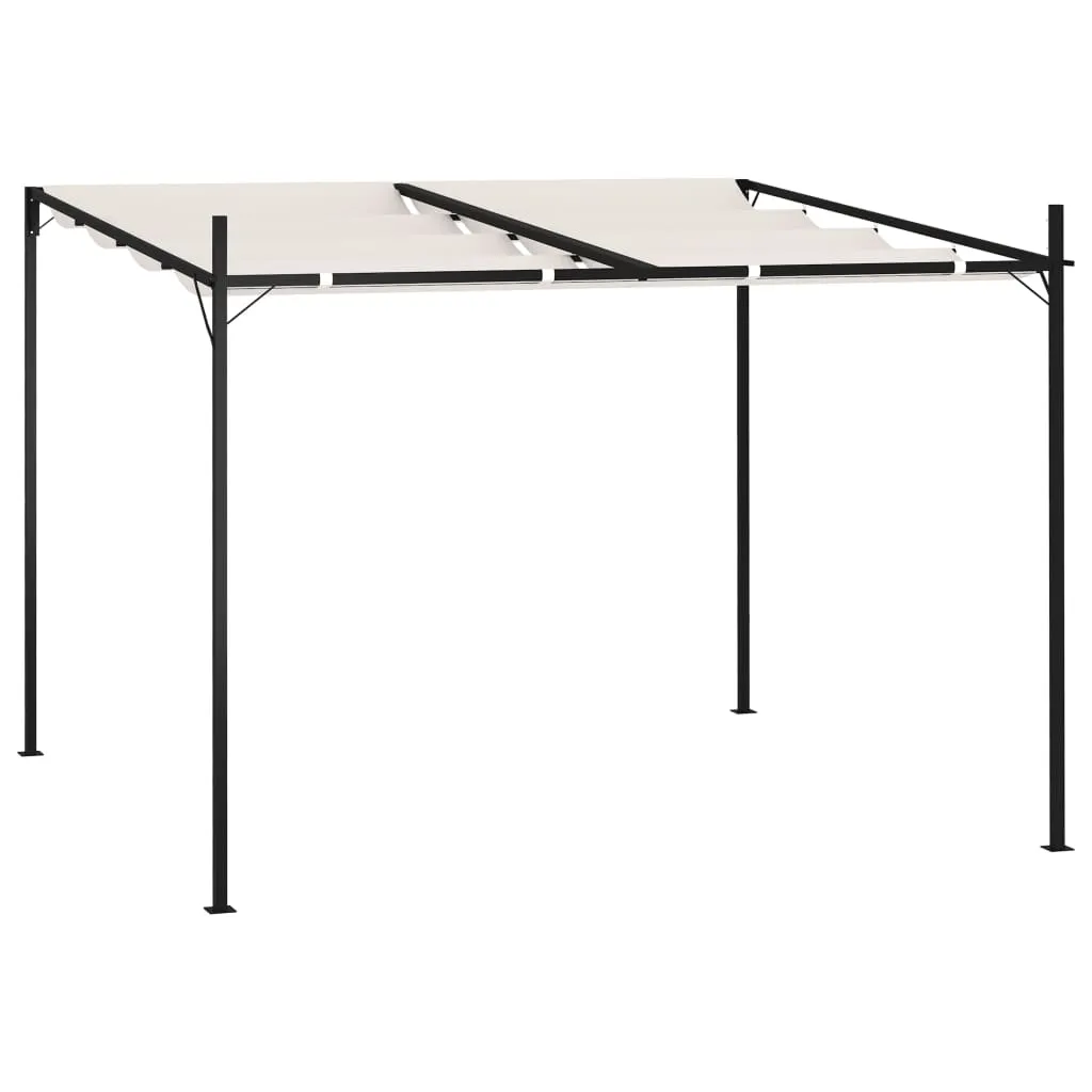 vidaXL Gazebo con Tetto Retrattile 300x300x233 cm Crema