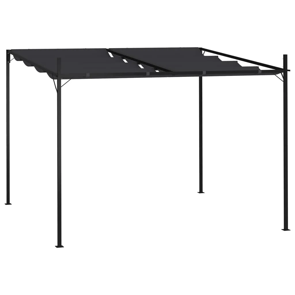 vidaXL Gazebo con Tetto Retrattile 300x300x233 cm Antracite