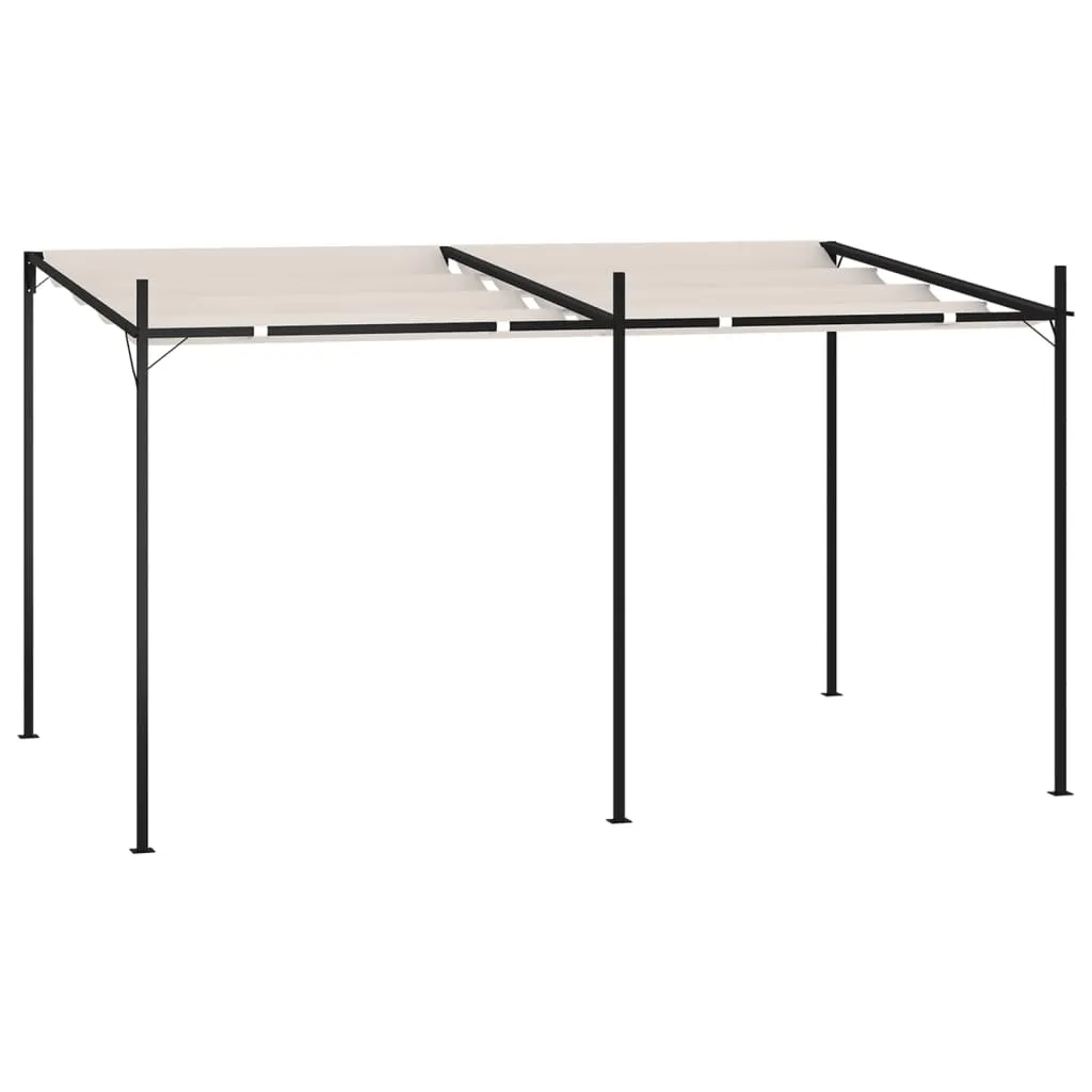 vidaXL Gazebo con Tetto Retrattile 400x300x233 cm Crema