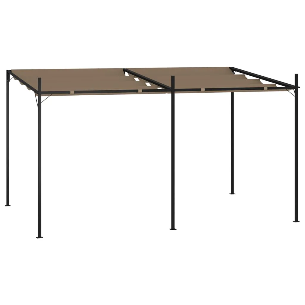 vidaXL Gazebo con Tetto Retrattile 400x300x233 cm Grigio Talpa