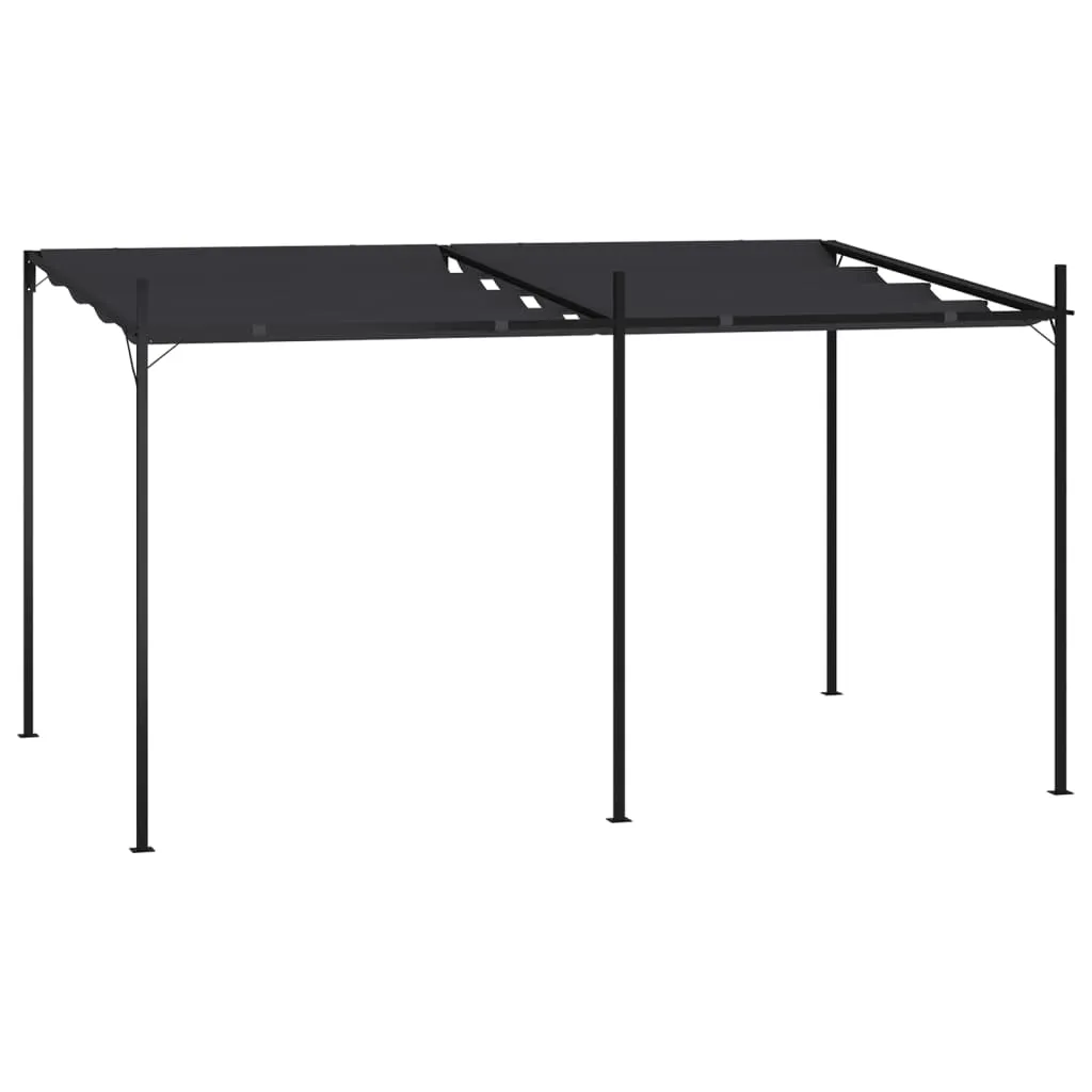 vidaXL Gazebo con Tetto Retrattile 400x300x233 cm Antracite