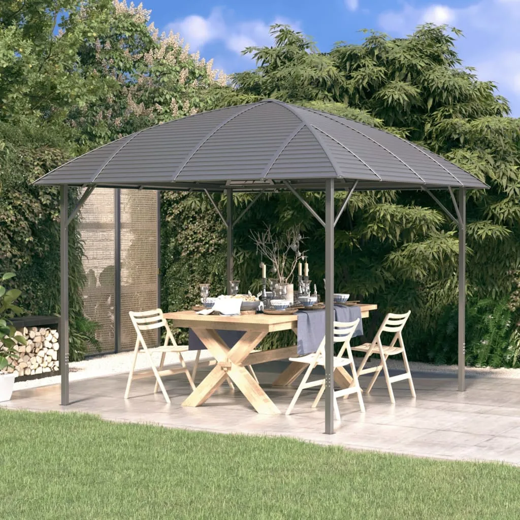 vidaXL Gazebo con Tetto ad Arco 3x3 m Antracite