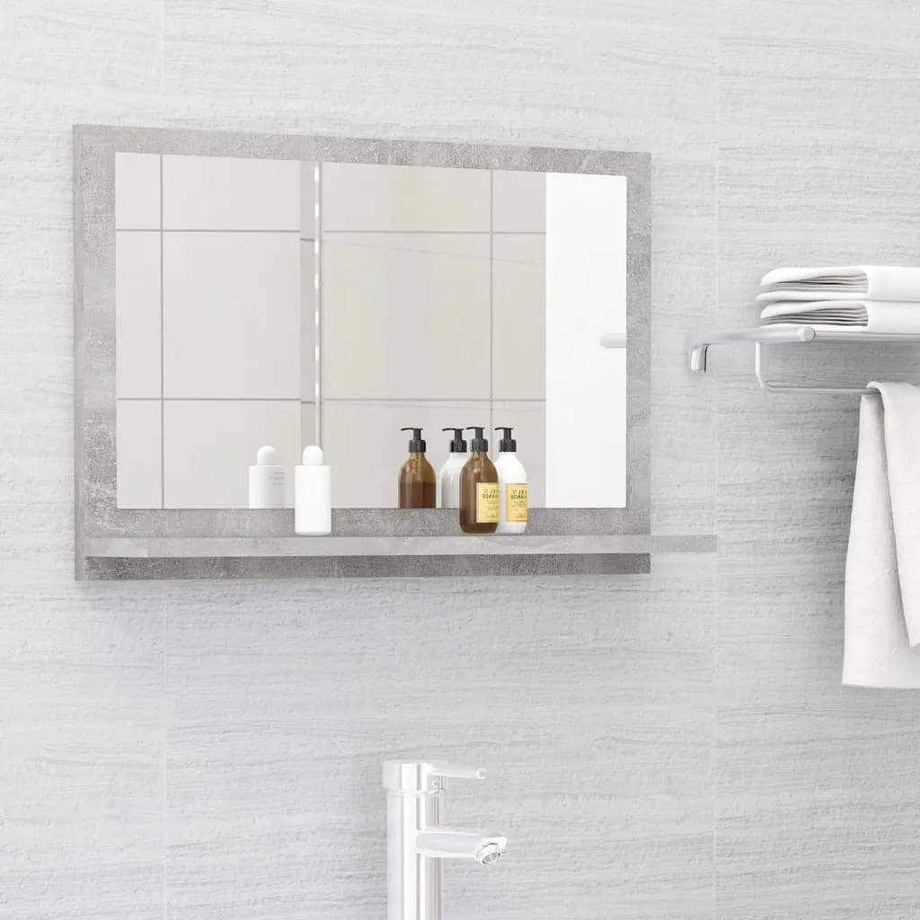 vidaXL Specchio da Bagno Grigio Cemento 60x10,5x37 cm in Truciolato