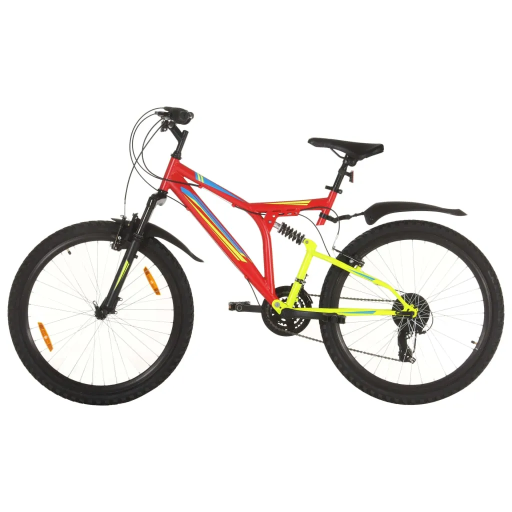 vidaXL Mountain Bike 21 Speed 26" Ruote 49 cm Rosso