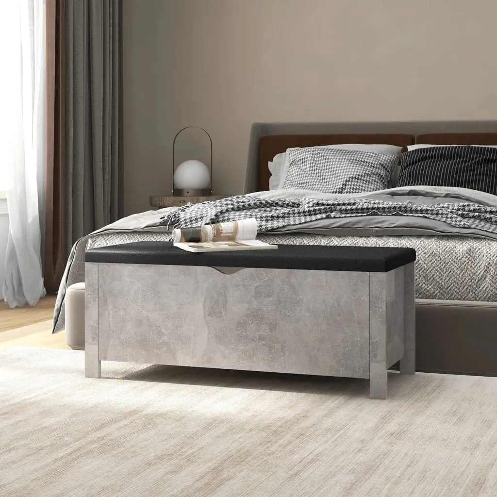 vidaXL Contenitore con Cuscino Grigio Cemento 105x40x45cm Multistrato