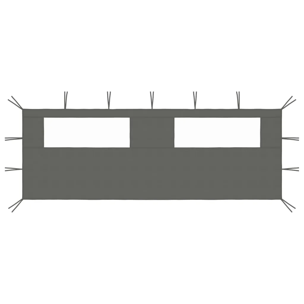 vidaXL Parete con Finestre per Gazebo 6x2 m Antracite