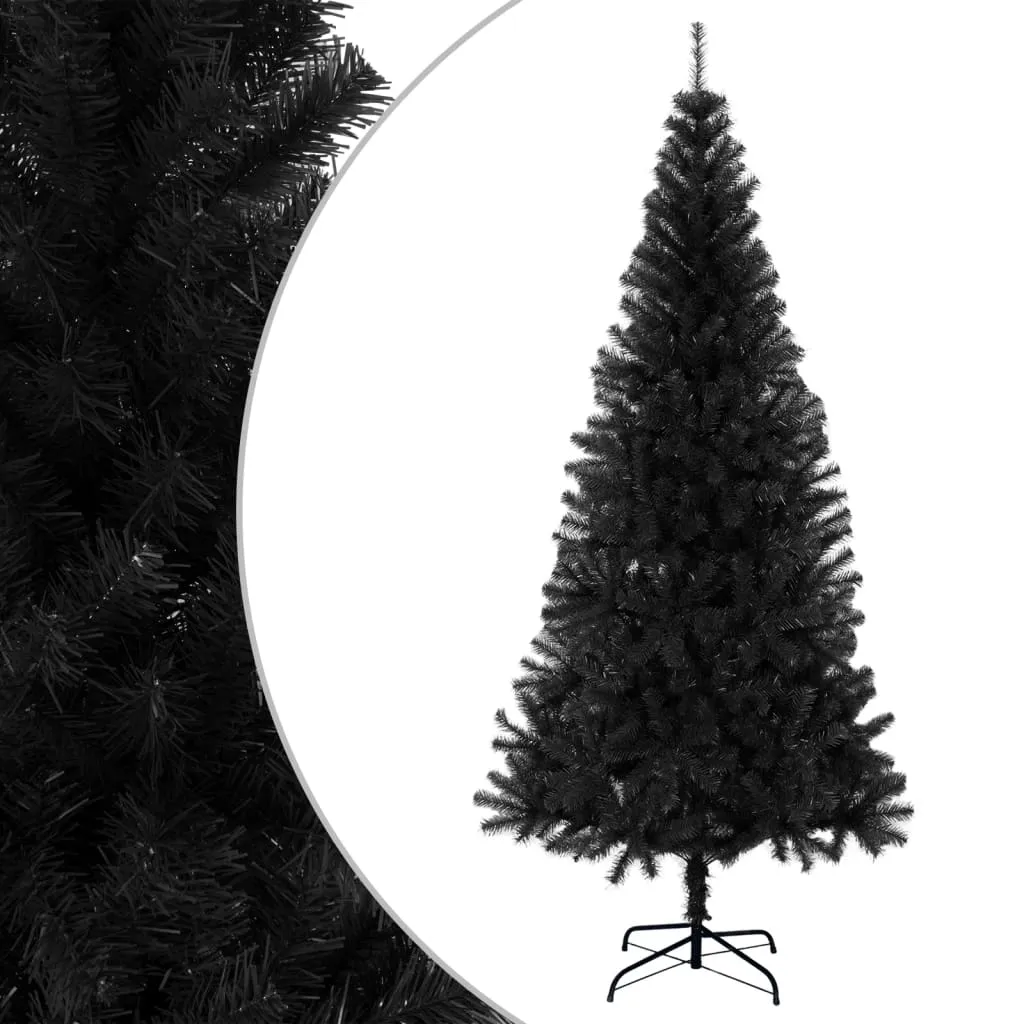 vidaXL Albero di Natale Artificiale con Supporto Nero 240 cm PVC