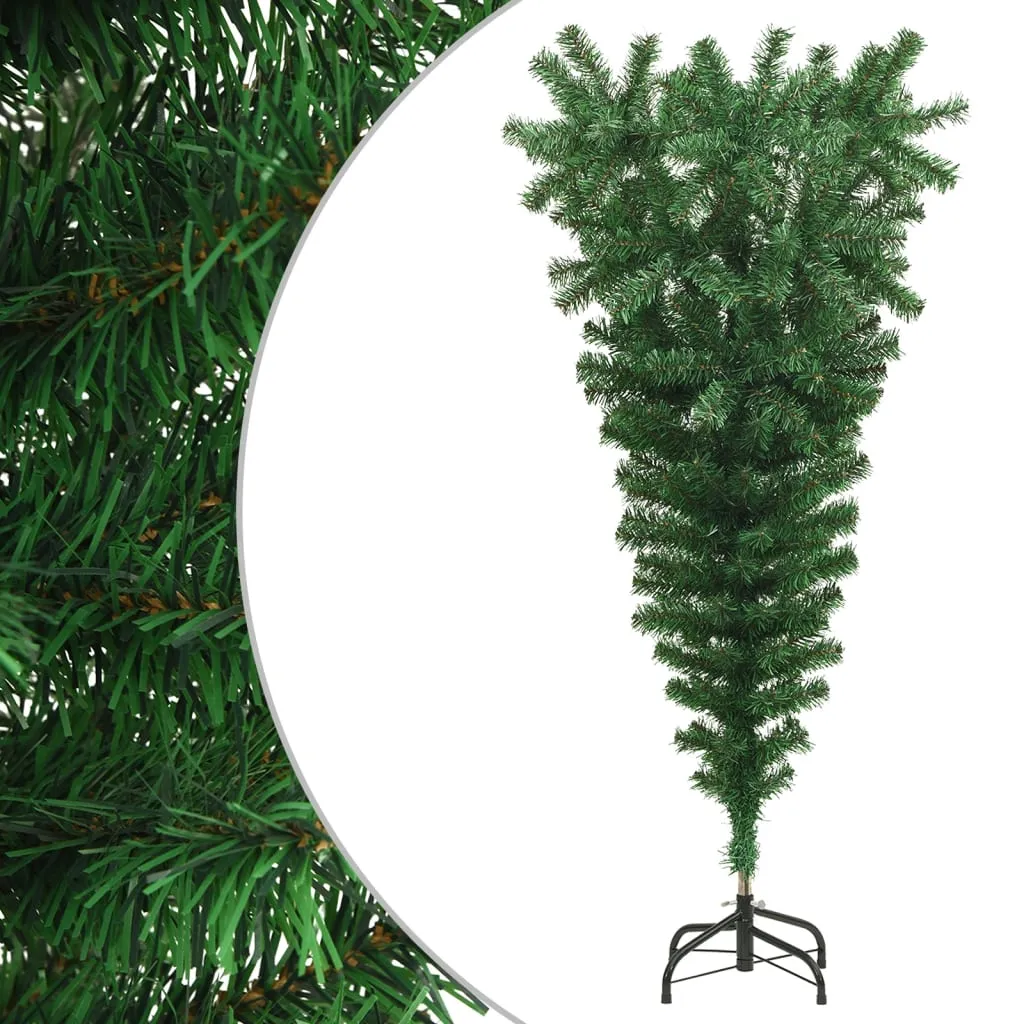 vidaXL Albero di Natale Artificiale Capovolto con Supporto Verde 120 cm PVC