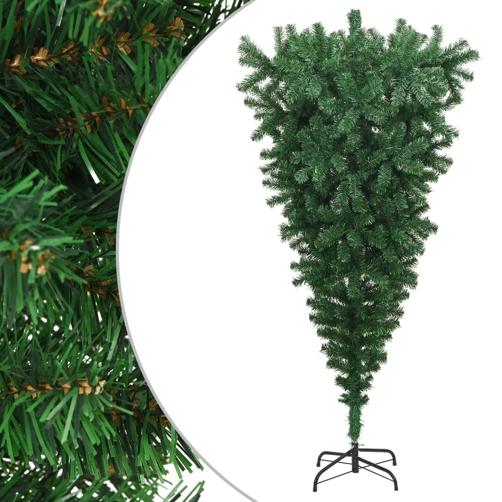 vidaXL Albero di Natale Artificiale Capovolto con Supporto Verde 180 cm PVC