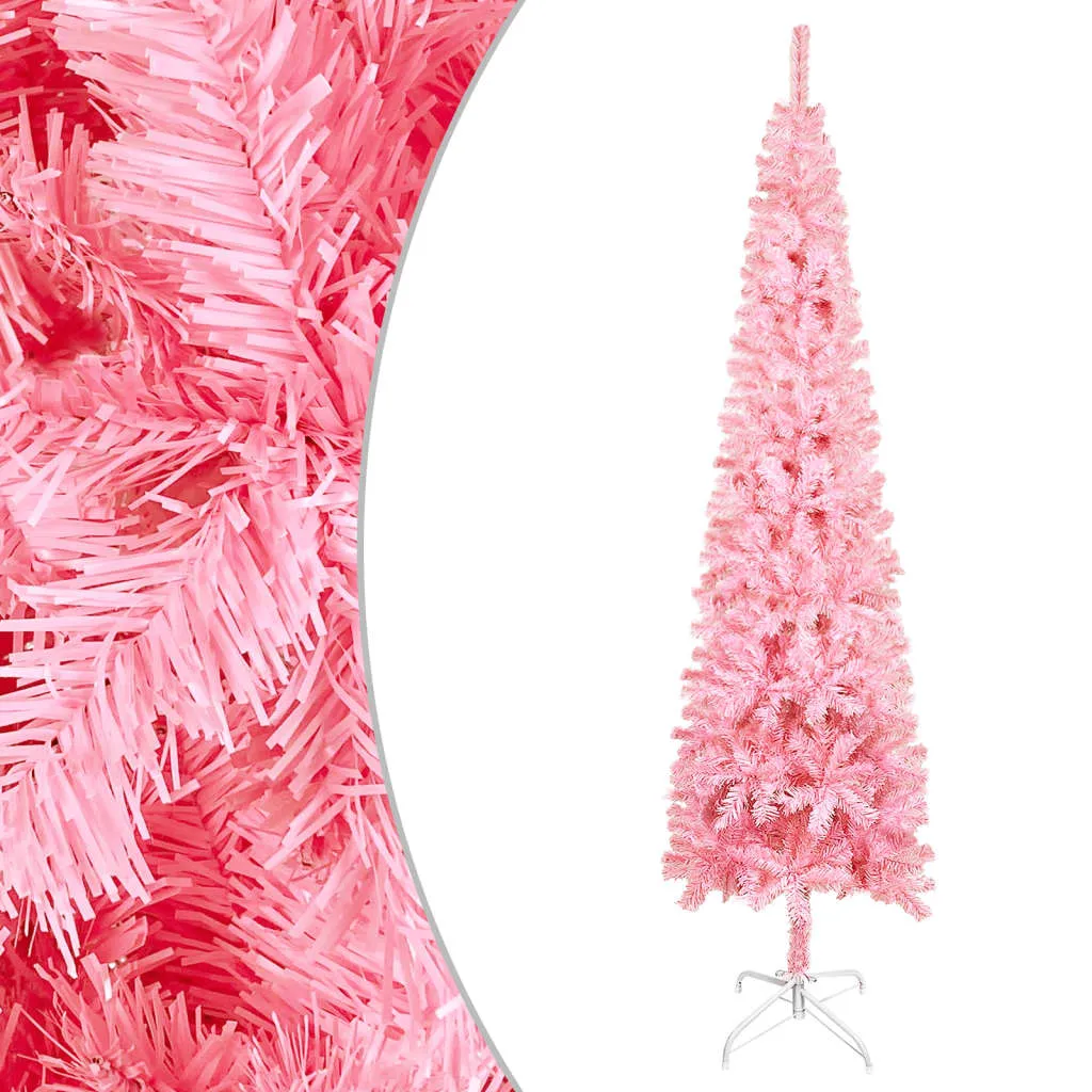 vidaXL Albero di Natale Sottile Rosa 180 cm