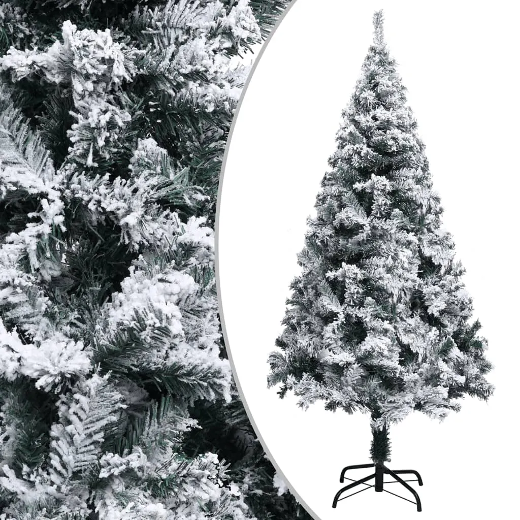 vidaXL Albero di Natale Artificiale con Neve Verde 120 cm PVC