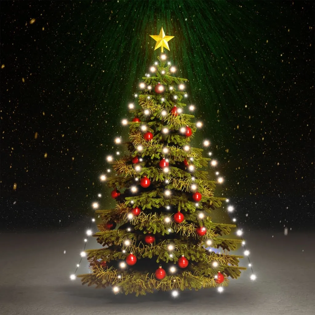 vidaXL Rete di Luce per Albero di Natale 210 LED Bianco Freddo 210 cm