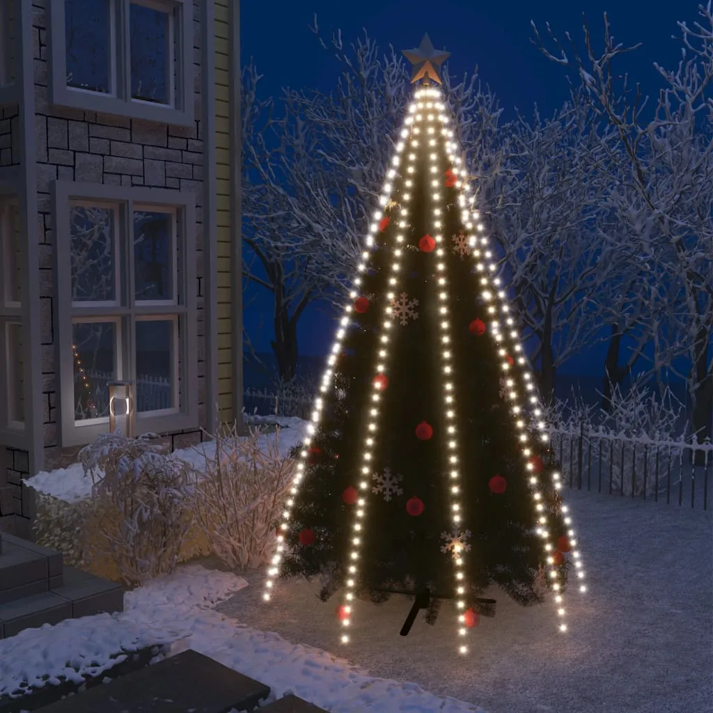 vidaXL Rete di Luce per Albero di Natale 400 LED Bianco Freddo 400 cm
