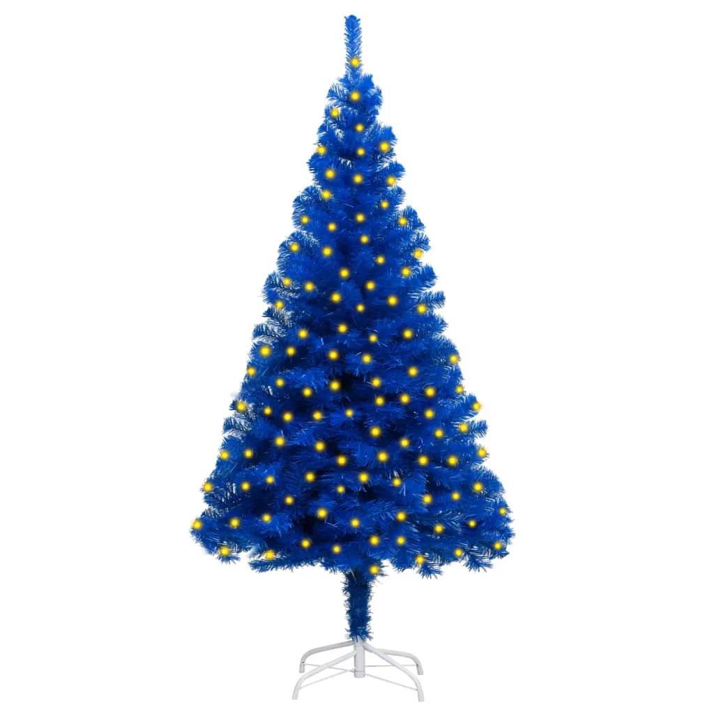 vidaXL Albero Natale Artificiale con LED e Supporto Blu 150 cm in PVC