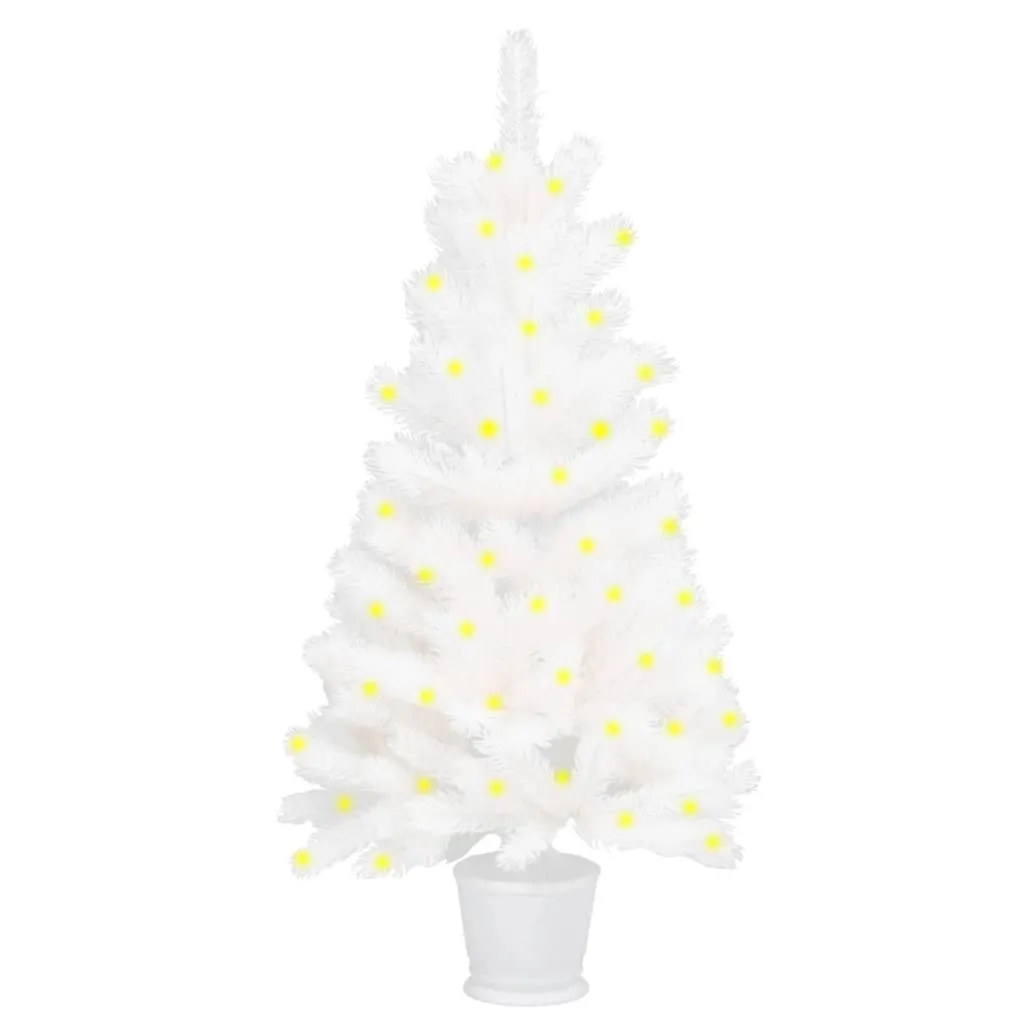 vidaXL Albero Natale Artificiale con LED Bianco 90 cm