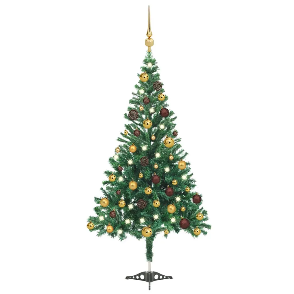 vidaXL Set Albero Natale Artificiale con LED e Palline 120 cm 230 Rami