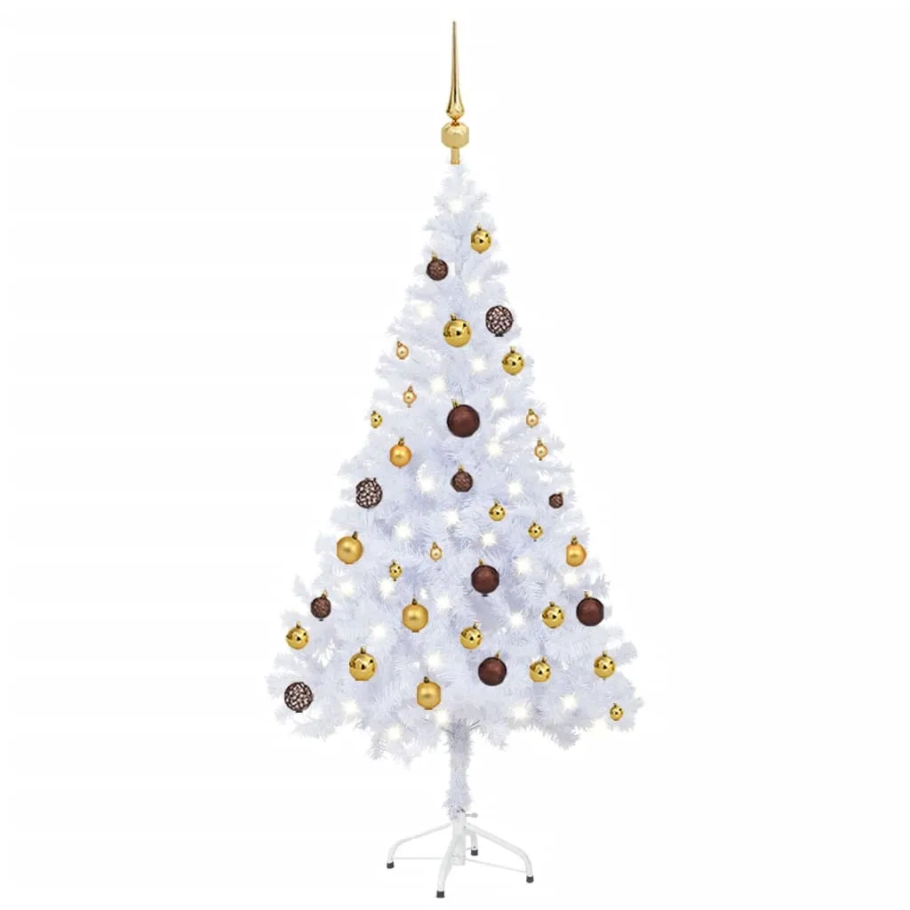 vidaXL Albero Natale Artificiale con LED e Palline 120 cm 230 Rami