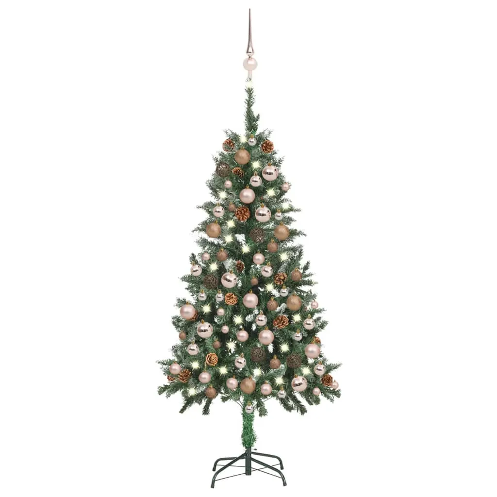 vidaXL Set Albero Natale Artificiale con LED Palline e Pigne 150 cm