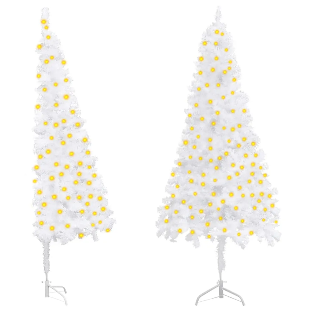 vidaXL Albero Natale Angolare con LED Bianco 180 cm in PVC