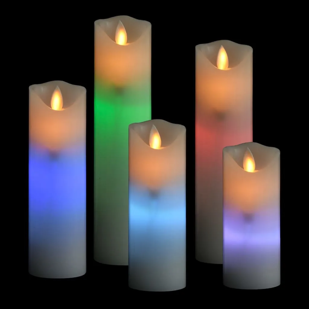 vidaXL Set Candele Elettriche LED 5 pz con Telecomando Colorato