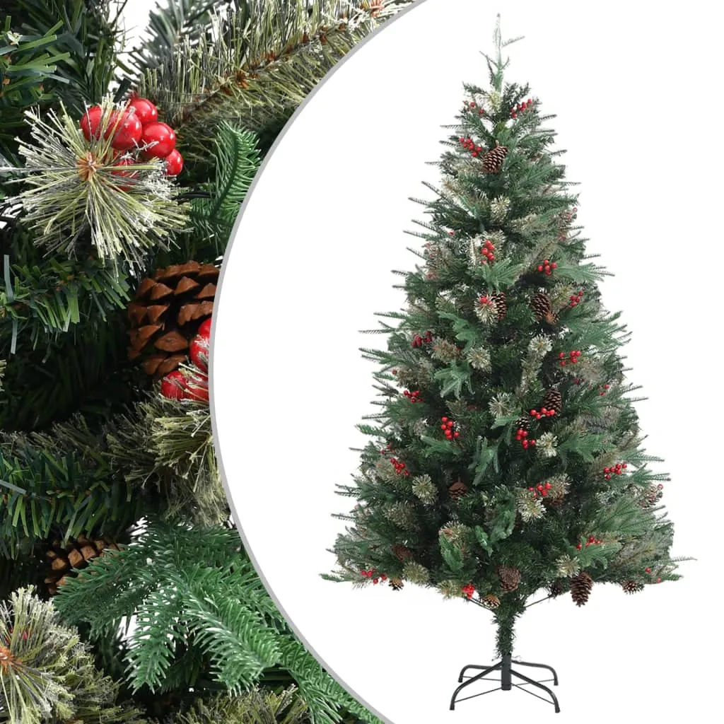 vidaXL Albero di Natale con Pigne Verde 195 cm PVC e PE