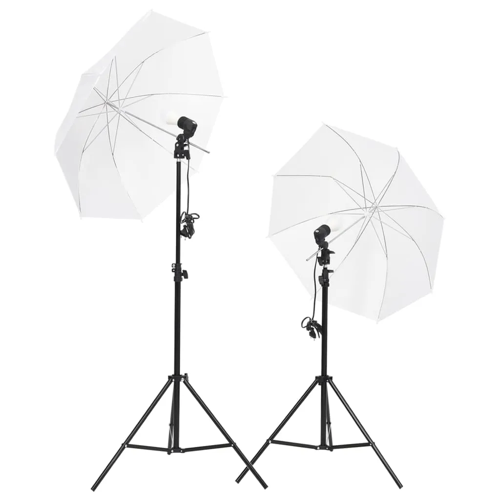 vidaXL Kit di Illuminazione da Studio con Treppiedi e Ombrelli