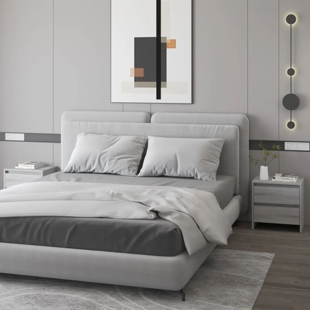 vidaXL Comodini 2 pz Grigio Sonoma 45x34,5x44,5 cm in Truciolato