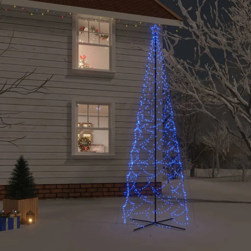 vidaXL Albero di Natale a Cono Blu 1400 LED 160x500 cm