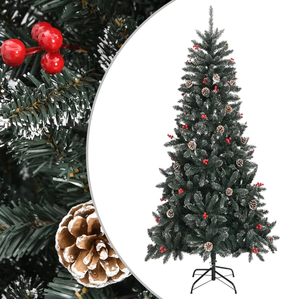 vidaXL Albero di Natale Artificiale con Base Verde 240 cm PVC