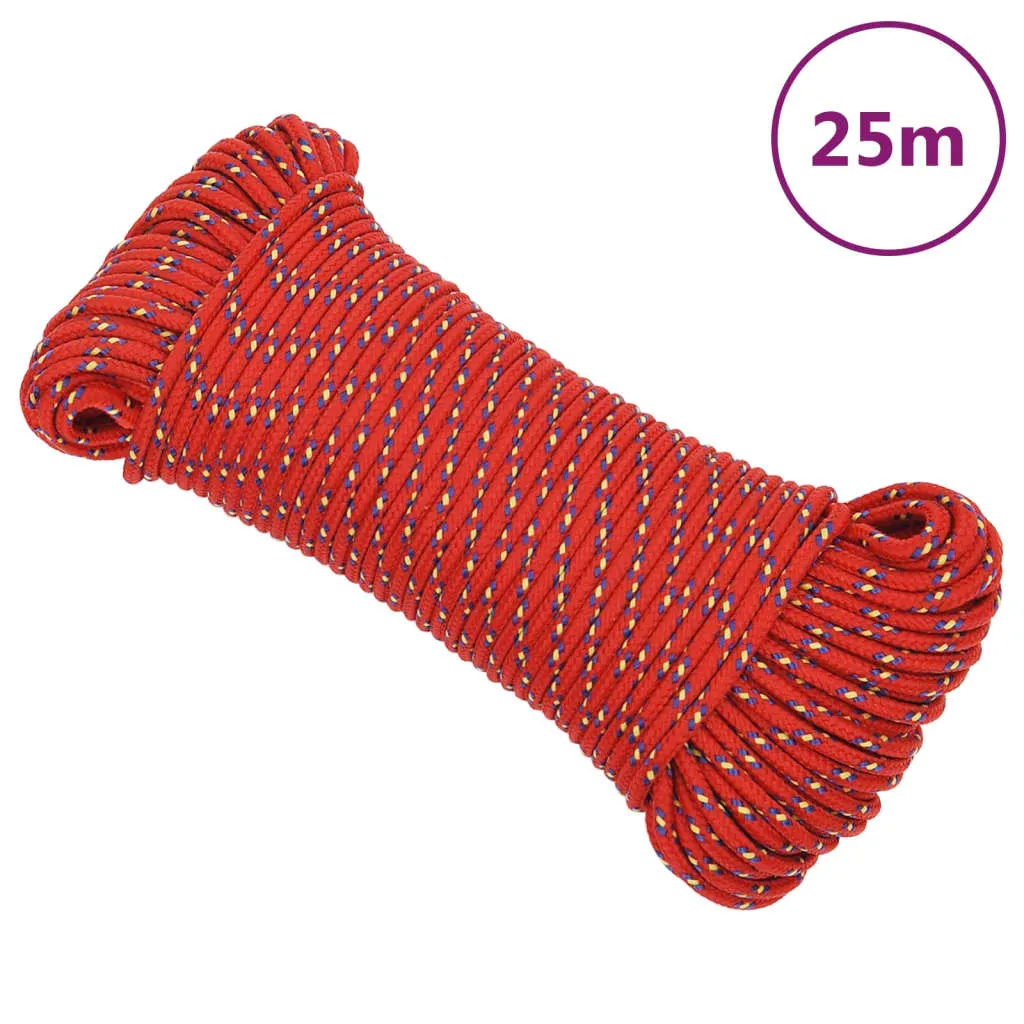 vidaXL Corda Nautica Rossa 5 mm 25 m in Polipropilene