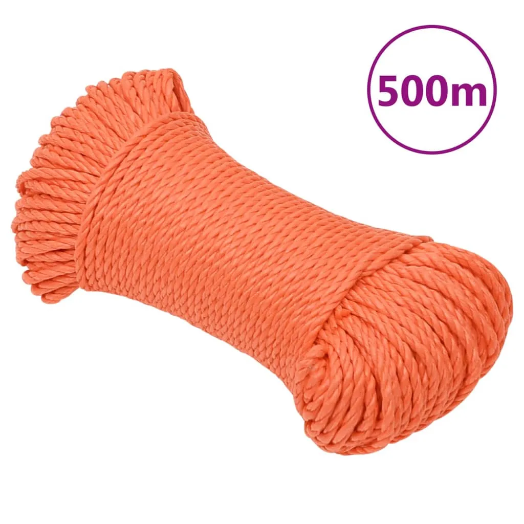 vidaXL Corda da Lavoro Arancione 3 mm 500 m in Polipropilene