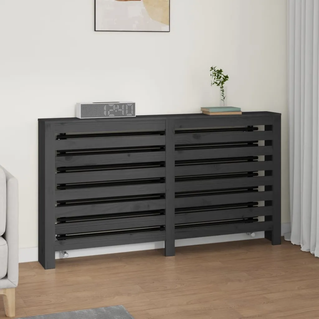 vidaXL Copertura Termosifone Grigia 153x19x84 cm Legno Massello Pino