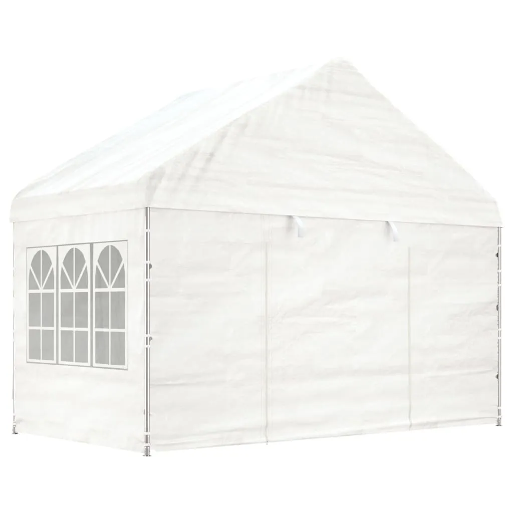 vidaXL Gazebo con Tetto Bianco 4,08x2,23x3,22 m in Polietilene