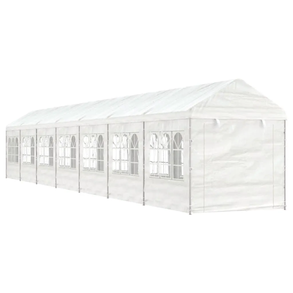 vidaXL Gazebo con Tetto Bianco 15,61x2,28x2,69 m in Polietilene