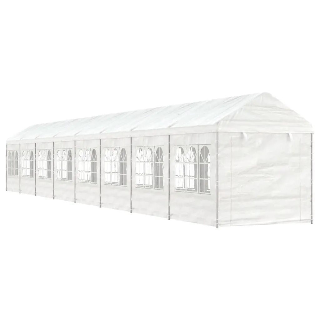 vidaXL Gazebo con Tetto Bianco 17,84x2,28x2,69 m in Polietilene