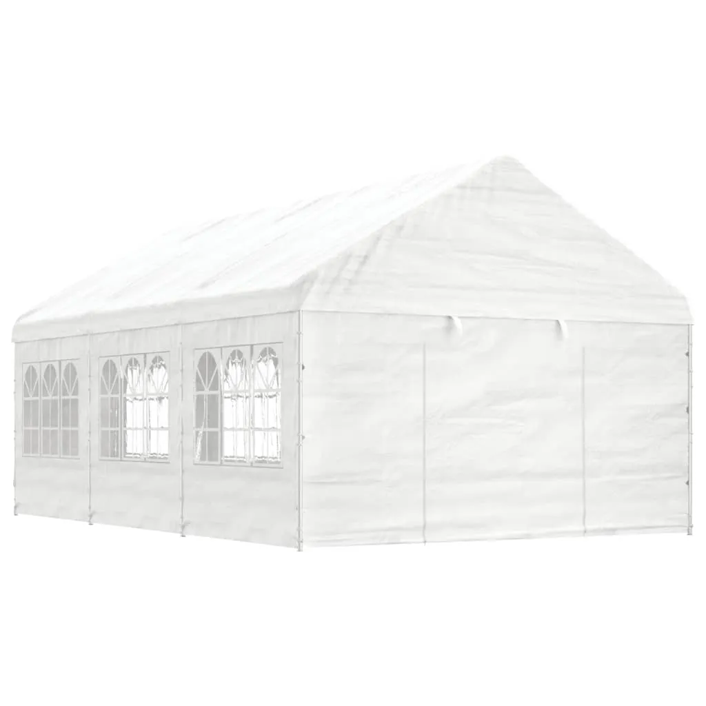 vidaXL Gazebo con Tetto Bianco 6,69x4,08x3,22 m in Polietilene