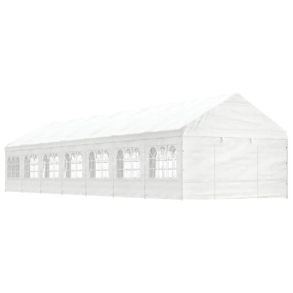 vidaXL Gazebo con Tetto Bianco 15,61x4,08x3,22 m in Polietilene