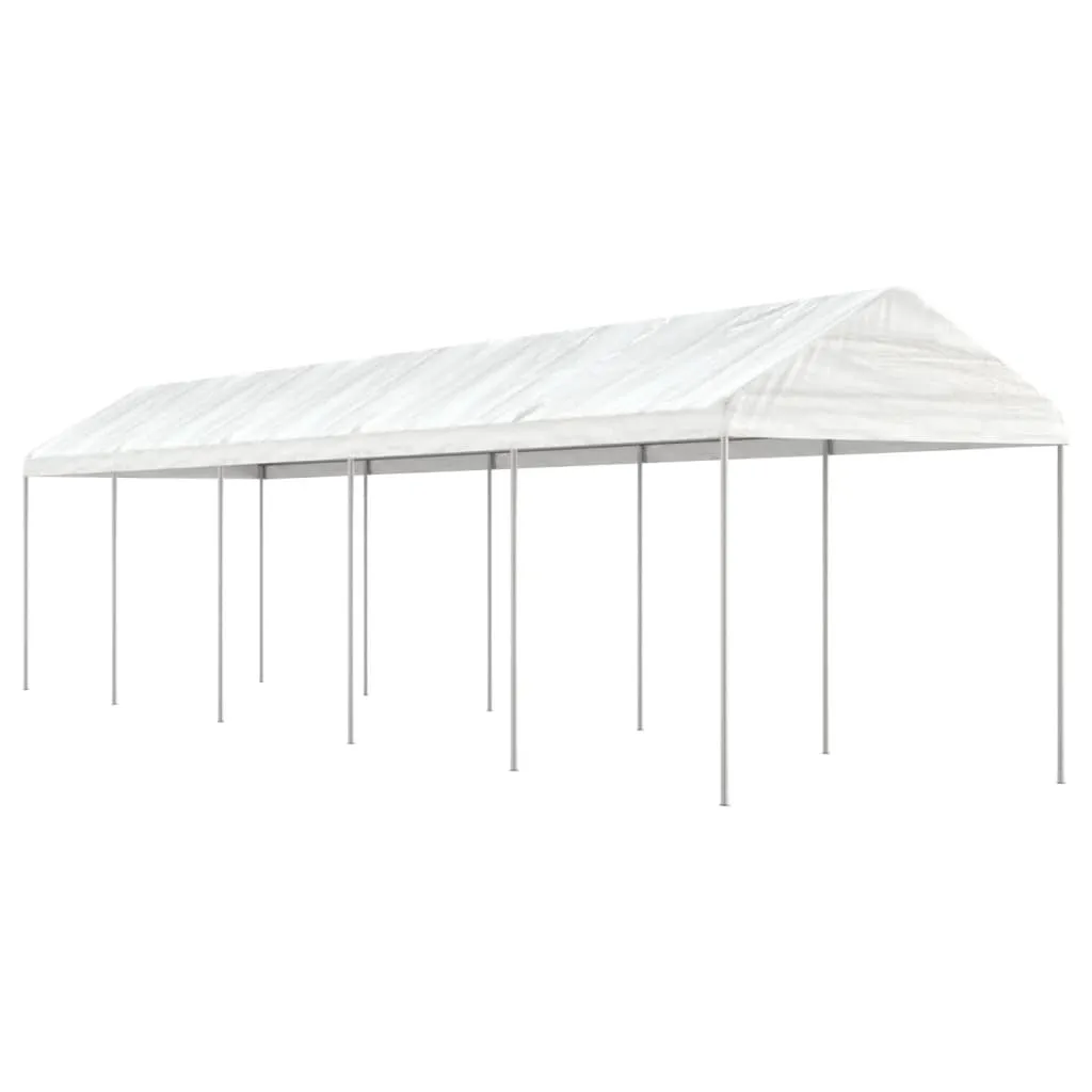 vidaXL Gazebo con Tetto Bianco 11,15x2,28x2,69 m in Polietilene