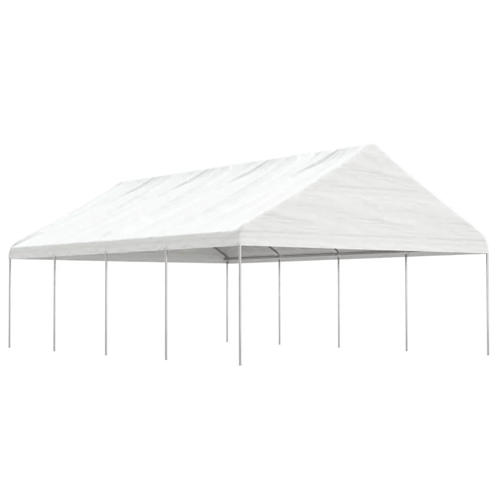 vidaXL Gazebo con Tetto Bianco 8,92x5,88x3,75 m in Polietilene