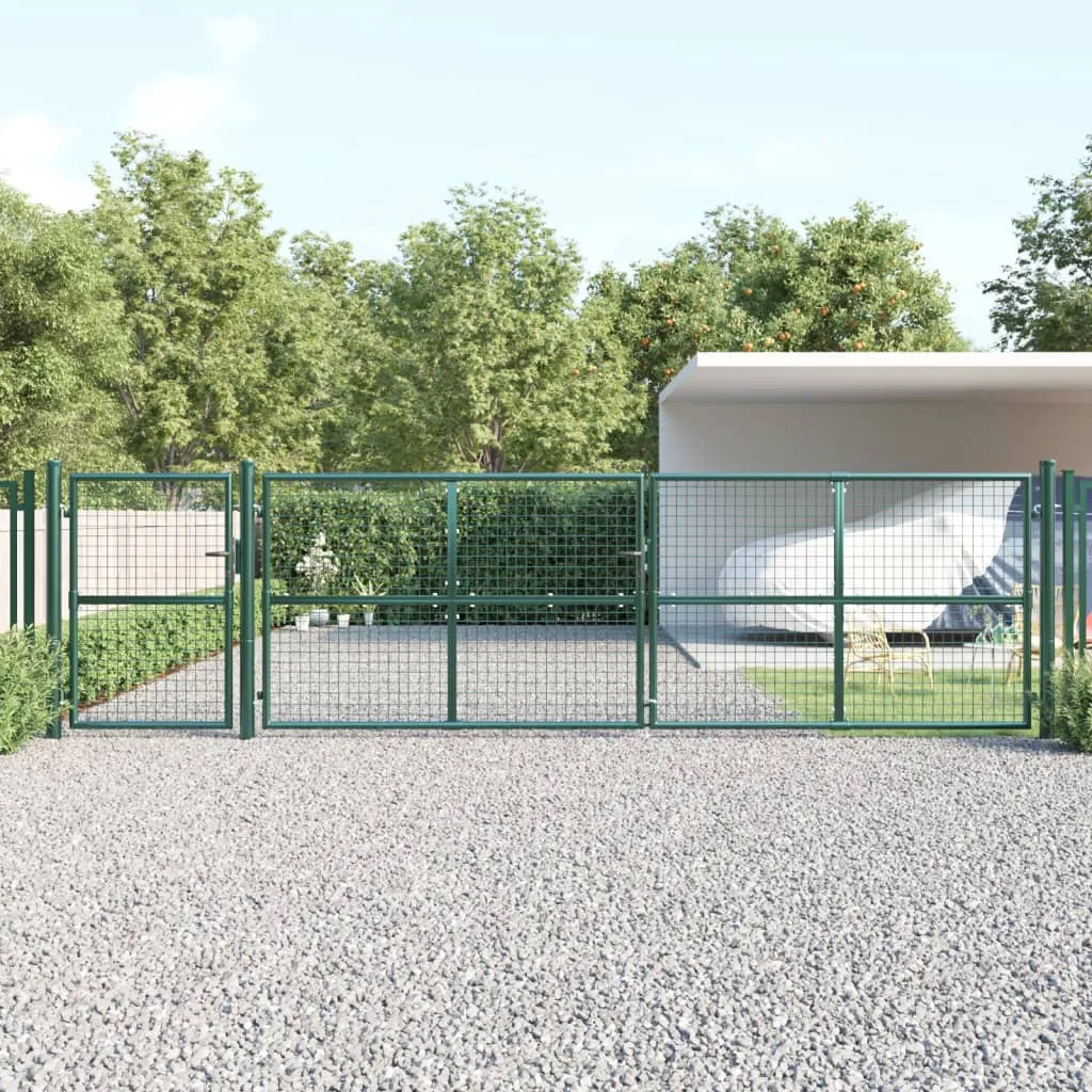 vidaXL Cancello da Giardino in Rete Verde 500x175 cm Acciaio Zincato