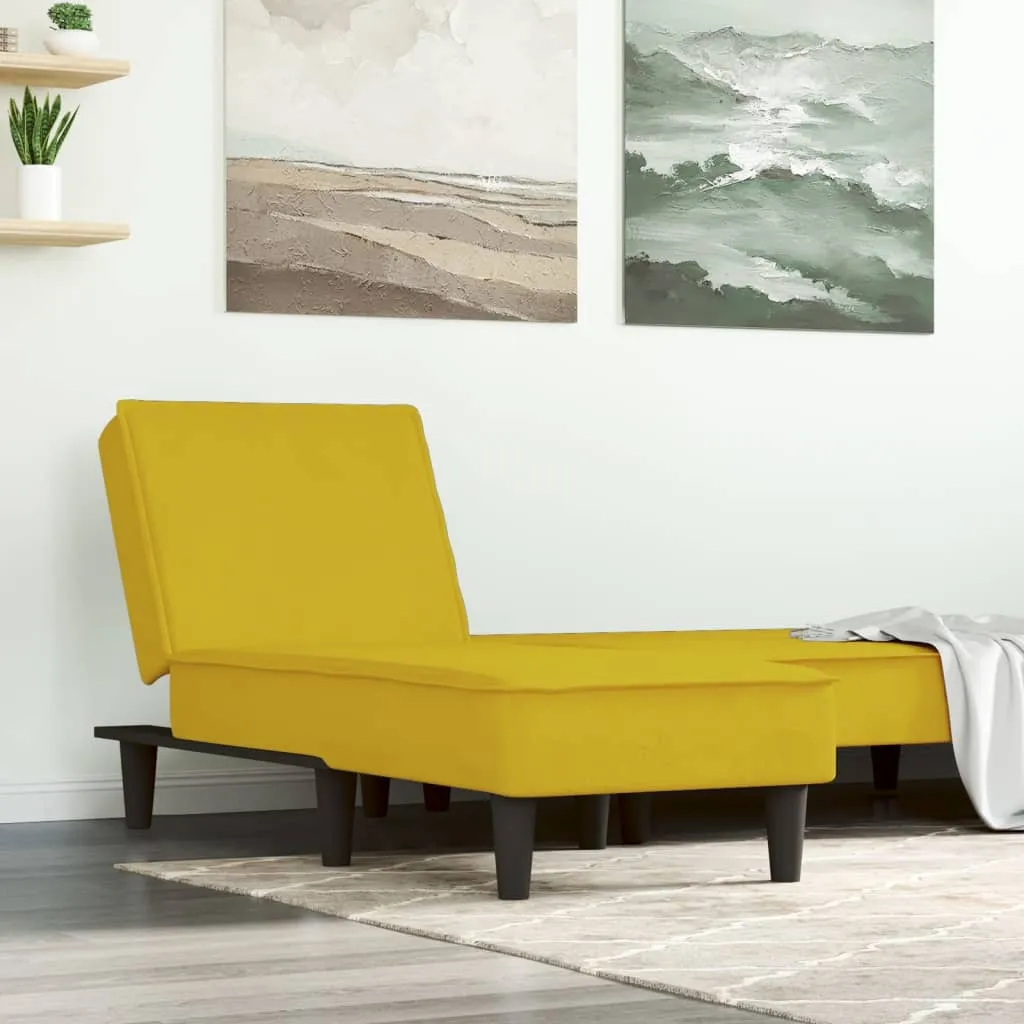 vidaXL Chaise Longue in Velluto Giallo