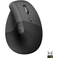 Lift Mouse Ergonomico Verticale, Senza Fili, Ricevitore Bluetooth o Logi Bolt USB, Clic Silenziosi, 4 Tasti, Compatibile con Windows / macOS / iPadOS, Laptop, PC. Grafite