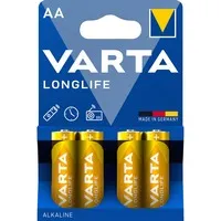 Longlife, Batteria Alcalina, AA, Mignon LR6, 1.5V, Blister da 4, Made in Germany