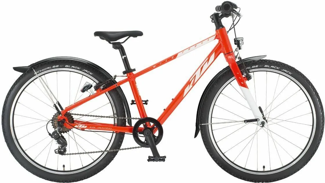  WILD CROSS STREET 24, cambio a 7 marce, bici da gioventù, diamante, modello 2021, 24 pollici 31 cm arancio fuoco metallizzato (nero)