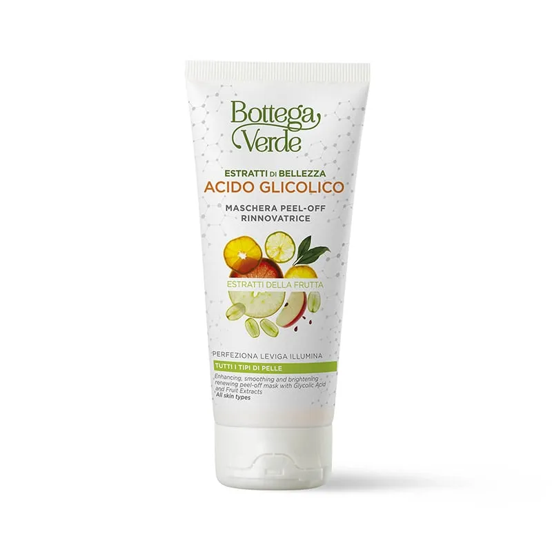 Estratti di bellezza - Maschera peel-off rinnovatrice - acido Glicolico estratti della Frutta - perfeziona leviga illumina - tutti i tipi di pelle