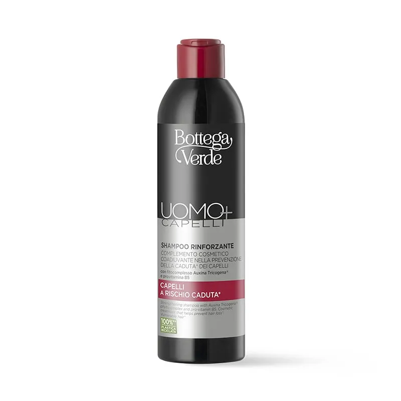 UOMO+ CAPELLI - Shampoo rinforzante - con fitocomplesso Auxina Tricogena® e provitamina B5 - complemento cosmetico coadiuvante nella prevenzione della caduta* dei capelli - capelli a rischio caduta*